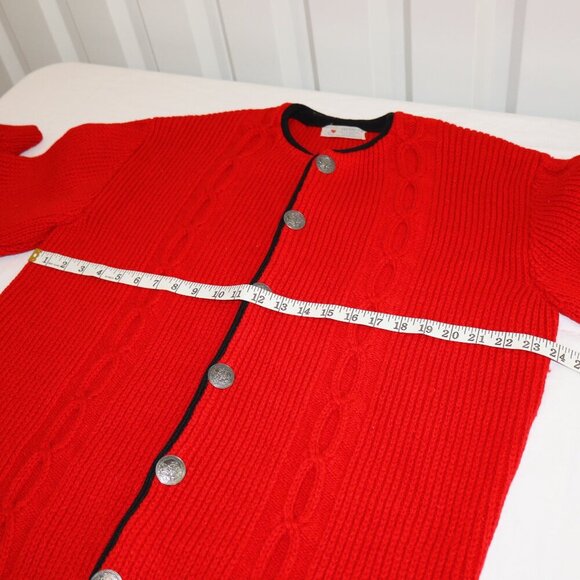 Original Obermeyer Vintage Cardigan Ski Sweater Red Button Front 1960's Large? - Picture 8 of 11